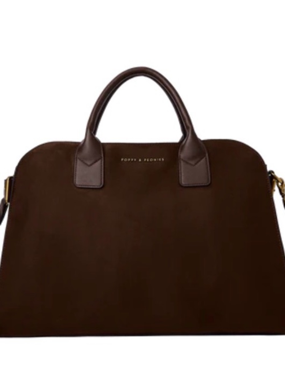 Poppy & Peonies Uptown Tote in Suede Espresso